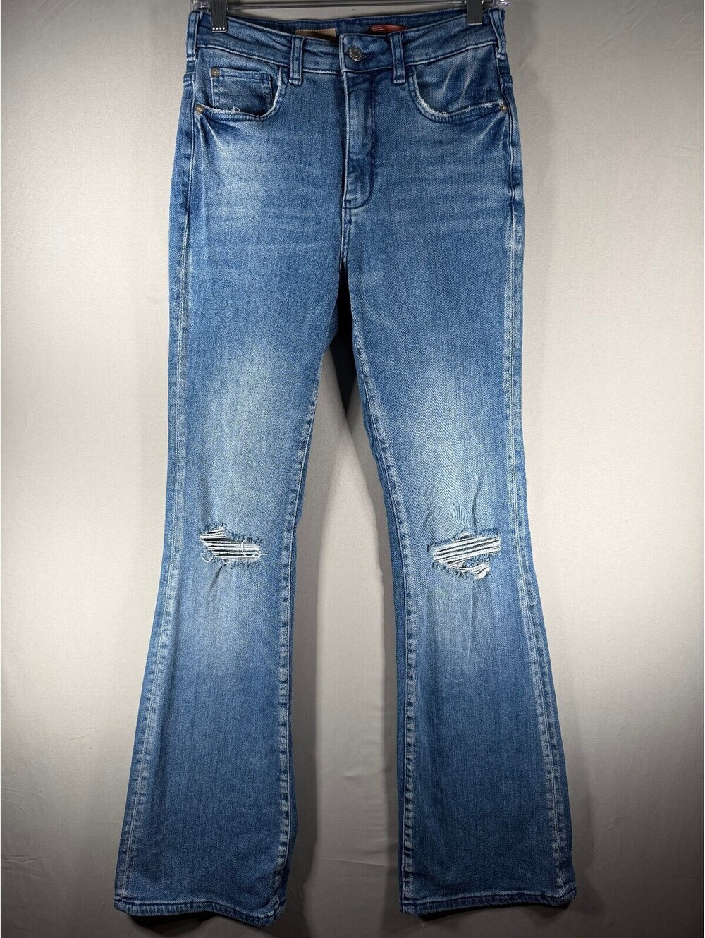 Pilcro at Anthropologie Light Blue Distressed Bootcut Flare Icon Jeans Size 26
